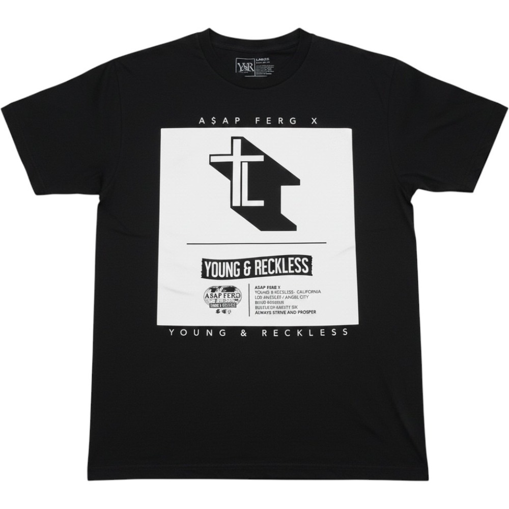 Young & Reckless x ASAP Ferg Black‎ Graphic T-Shirt Mens Large Cotton